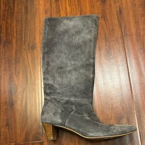 Silent D Tinglet Knee-High Suede Boot in Charcoal Gray - WORN ONCE